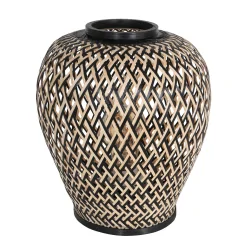 table lamp MAZE with switch E27 IP20, bamboo light, black 