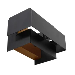 wall luminaire MURO 2-fold, square, direct / indirect G9 IP20, black matt dimmable