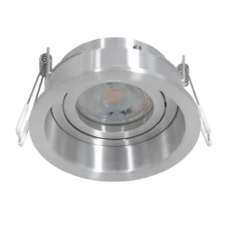 recessed luminaire PÉLITE SPOT round, rigid, set back GU10 IP20, steel brushed dimmable