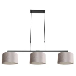 pendant luminaire STANG 3 flames E27 IP20, grey, black dimmable
