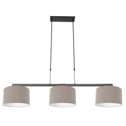 pendant luminaire STANG 3 flames E27 IP20, mud