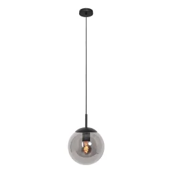 Luminaire à suspension BOLLIQUE rond E27 IP20, ambre, laiton, noir  gradable