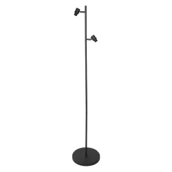 floor lamp BAMBUS 2 flames E14 IP20, wood, black dimmable