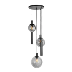 Luminaire à suspension BOLLIQUE 5 flammes GU10 + E27 IP20, noir gradable