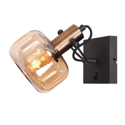 Luminaire mural GLASLIC pivotant, rotatif E27 IP20, bronze, noir gradable