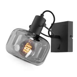 Luminaire mural GLASLIC pivotant, rotatif E27 IP20, noir gradable