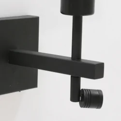 wall luminaire STANG 2 flames E27 IP20, black dimmable