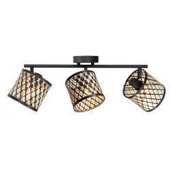 Luminaire de plafond SUMBA 3 flammes E14 IP20, noir gradable