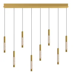 pendant luminaire ALISIO 8 flames IP20, brass dimmable