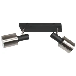 Luminaire de plafond FJORGARD à 2 flammes E27 IP20, noir gradable
