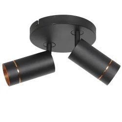 Luminaire de plafond DOWNLUME à 2 flammes GU10 IP20, noir gradable