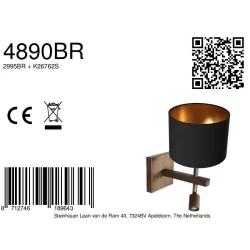 wall luminaire STANG 2 flames E27 IP20, bronze dimmable