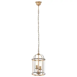 Steinhauer Pendant luminaire PIMPERNEL, 2 flames, glass, bronze