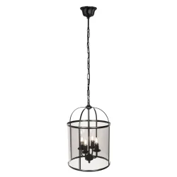 Luminaire à suspension PIMPERNEL 4 flammes E14 IP20, noir gradable