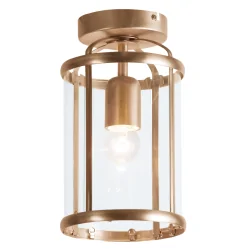 Luminaire de plafond PIMPERNEL à 1 flamme E27 IP20, bronze, transparent gradable