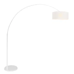floor lamp SPARKLED LIGHT cylindrical, with switch, with shade, with plug, adjustable E27 IP20, white matt 
