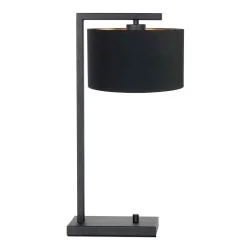 Lampe de table STANG Bas, avec interrupteur, avec abat-jour, avec prise de courant E27 IP20, noir mat gradable