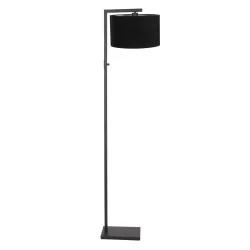 floor lamp STANG down, with switch, with shade, with plug E27 IP20, black matt dimmable