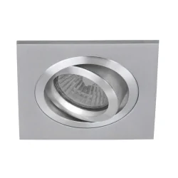 Lumière encastrée PÉLITE SPOT pivotant, carré GU10 IP20, acier brossé gradable