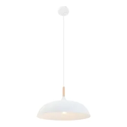 Luminaire à suspension BJORR - Ø 45CM à 1 flamme, grand, plat E27 IP20, blanc mat gradable