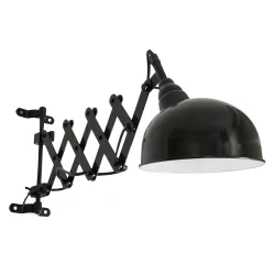 Luminaire mural YORKSHIRE à 1 flamme, avec interrupteur, avec prise de courant, réglable E27 IP20, noir mat 