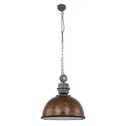 Luminaire à suspension BIKKEL - Ø 52CM à 1 flamme, grand E27 IP20, marron, tacheté gradable