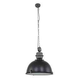 Luminaire à suspension BIKKEL - Ø 52CM à 1 flamme, grand E27 IP20, noir mat gradable