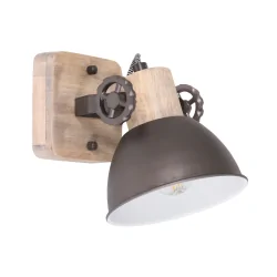 Luminaire de plafond GEARWOOD à 1 flamme, réglable E27 IP20, anthrazit, mat gradable