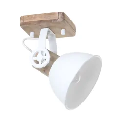 Luminaire de plafond GEARWOOD à 1 flamme, réglable E27 IP20, blanc mat gradable