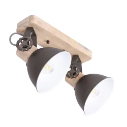Luminaire de plafond GEARWOOD à 2 flammes, réglable E27 IP20, anthrazit, mat gradable