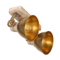 Luminaire de plafond GEARWOOD à 2 flammes, réglable E27 IP20, bronze, antique gradable