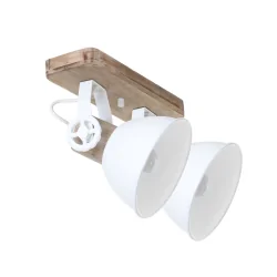 Luminaire de plafond GEARWOOD à 2 flammes, réglable E27 IP20, blanc mat gradable
