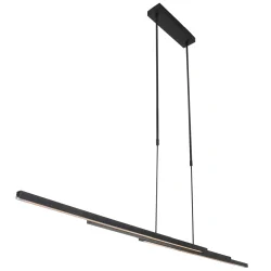 Luminaire à suspension ZELENA / 80-140CM haut bas, CCT Switch, réglable, avec variateur tactile IP20, noir mat gradable