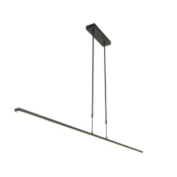 Luminaire à suspension ZELENA / 155CM haut bas, CCT Switch, réglable, avec variateur tactile IP20, noir mat gradable