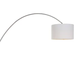 Mexlite Floor lamp SOLVA, 1 flame, white lamp head, steel