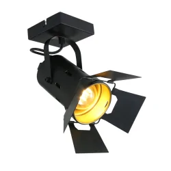 Luminaire de plafond CARRÉ à 1 flamme, réglable E27 IP20, noir mat gradable