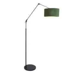 floor lamp PRESTIGE CHIC cylindrical, with switch, with shade, with jointed arm E27 IP20, black matt 