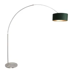 floor lamp SPARKLED LIGHT cylindrical, with switch, with shade, with plug, adjustable E27 IP20, steel brushed 
