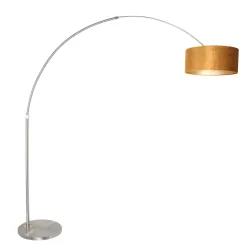 floor lamp SPARKLED LIGHT cylindrical, with switch, with shade, with plug, adjustable E27 IP20, steel brushed 