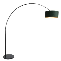 floor lamp SPARKLED LIGHT cylindrical, with switch, with shade, with plug, adjustable E27 IP20, black matt 