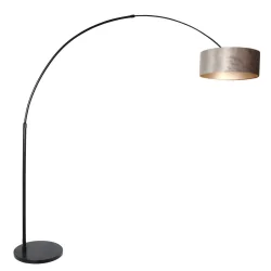 floor lamp SPARKLED LIGHT cylindrical, with switch, with shade, with plug, adjustable E27 IP20, black matt 