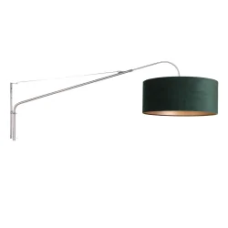wall luminaire ELEGANT CLASSY with switch, with shade, with strain relief, with plug, adjustable E27 IP20, steel brushed 