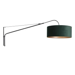 wall luminaire ELEGANT CLASSY with switch, with shade, with strain relief, with plug, adjustable E27 IP20, black matt 