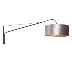 wall luminaire ELEGANT CLASSY with switch, with shade, with strain relief, with plug, adjustable E27 IP20, black matt 