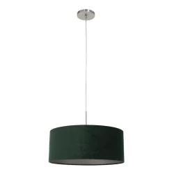 pendant luminaire SPARKLED LIGHT cylindrical, with shade E27 IP20, steel brushed dimmable