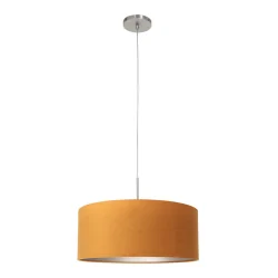 pendant luminaire SPARKLED LIGHT cylindrical, with shade E27 IP20, steel brushed dimmable