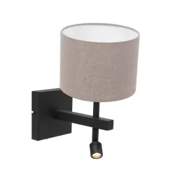 wall luminaire STANG with shade, with LED spot E27 IP20, black matt 