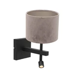 wall luminaire STANG with shade, with LED spot E27 IP20, black matt 