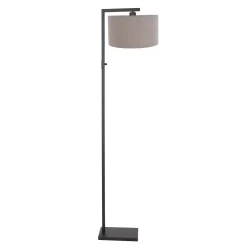floor lamp STANG down, with switch, with shade, with plug E27 IP20, black matt dimmable