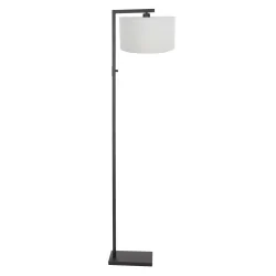 floor lamp STANG down, with switch, with shade, with plug E27 IP20, black matt dimmable